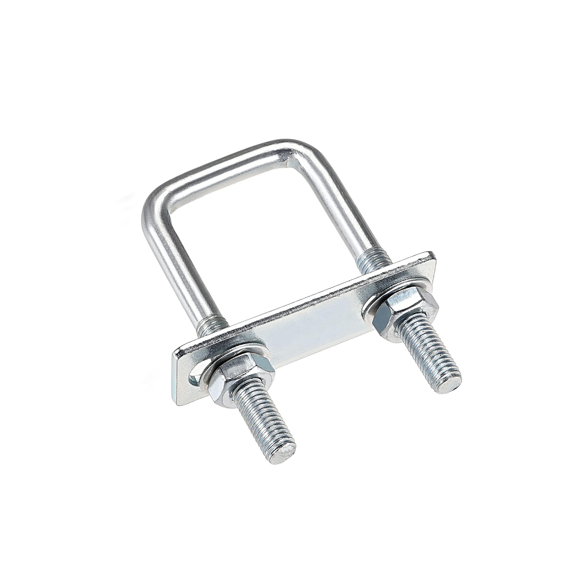 TA-VIGOR 4 sets M8 Square U-Bolts, 35mm Inner Width 80mm Length Steel U-Bolts with Nut, Plate, Washer for Attaching Piping Conduit Cable Tube Brackets Boat Trailer