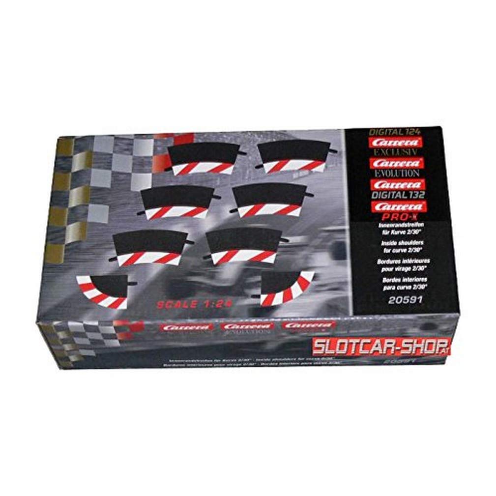 Carrera 20020591 Inside shoulder curve 2/30° (6), end piece (2) Slot Car Track Accessory