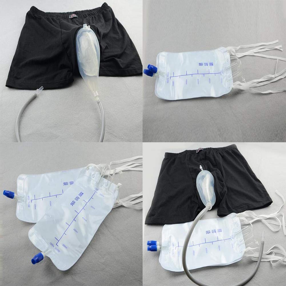 JL Men Incontinence Pants Wearable Urine Bag Portable Leak Proof Leg