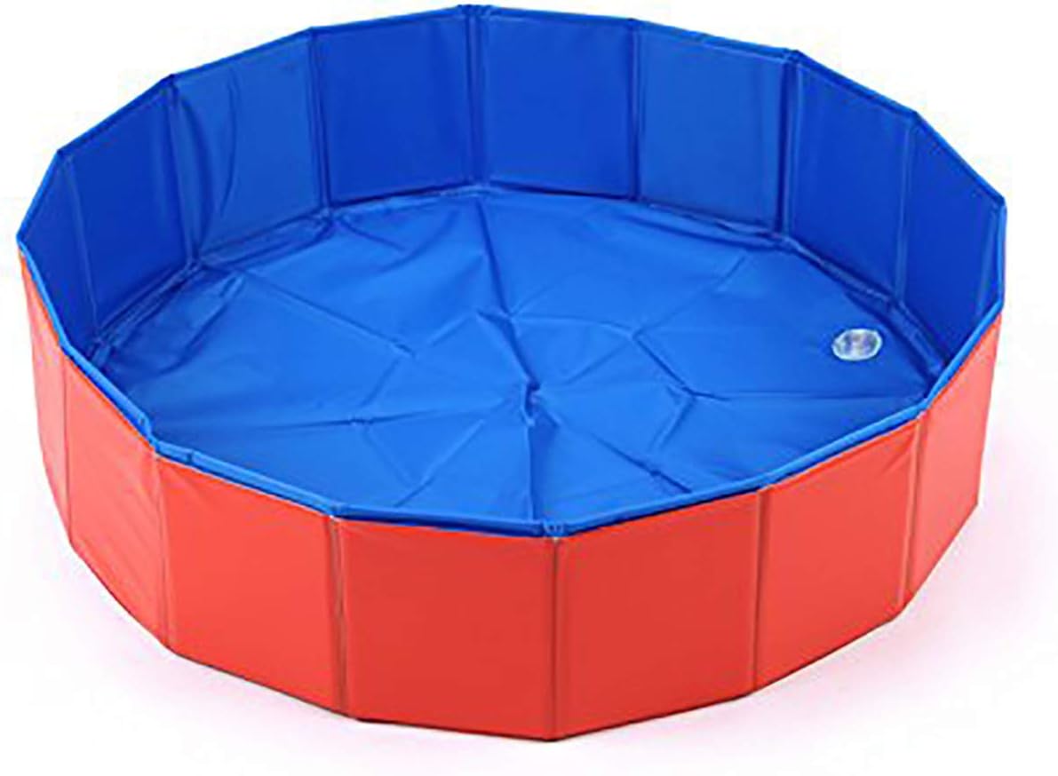 Pro Goleem Foldable Dog Pool Collapsible Pet Swimming Bathing Tub Kiddie Pools for Dogs Cats and Kids (80 * 30cm) (Orange)