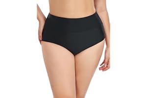 Ocean Blues Women's Plus Size High Waisted Bikini Bottom Full Coverage Swim Bottom