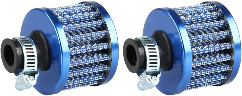 Mintice 2 X 12mm Mini Blue Universal Car Motor Cone Cold Clean Air Intake Filter Turbo Vent Vehicle