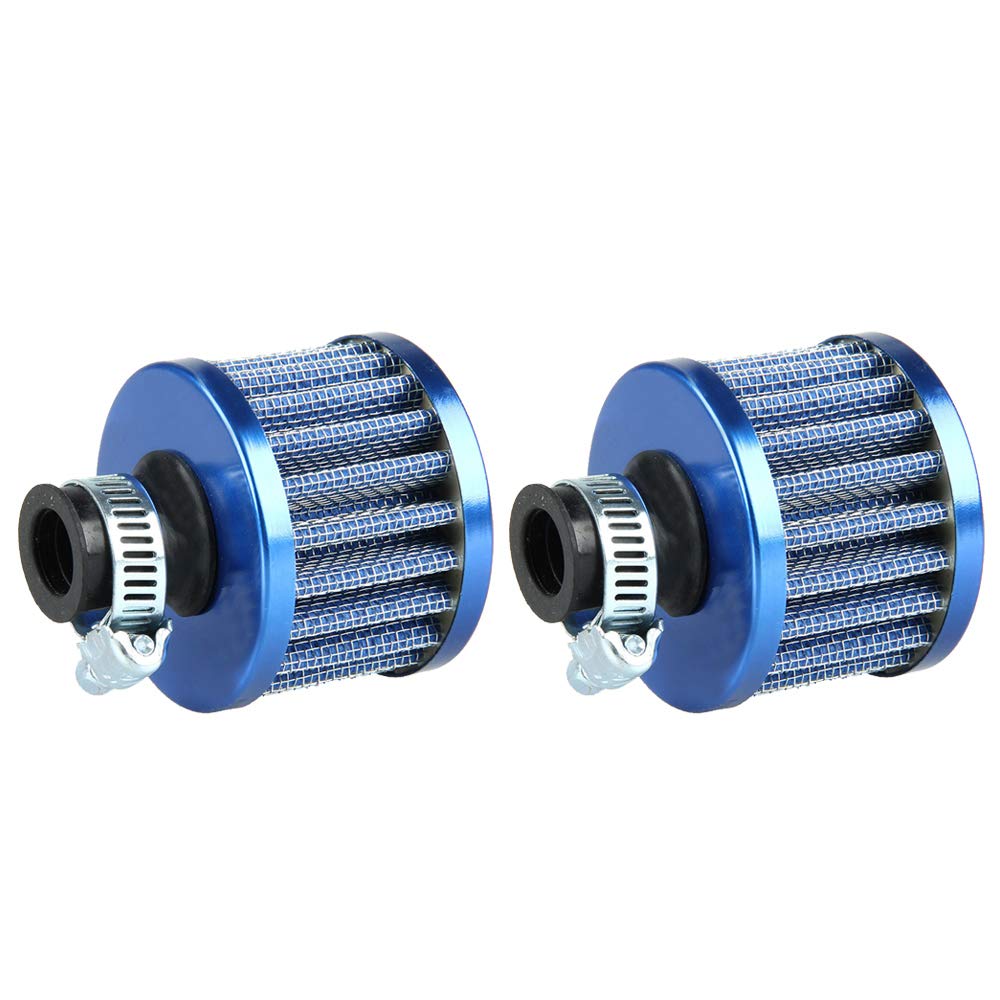 Mintice 2 X 12mm Mini Blue Universal Car Motor Cone Cold Clean Air Intake Filter Turbo Vent Vehicle