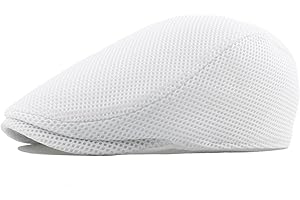 meioro Men's Mesh Flat Cap Summer Breathable Newsboy Hats Beret Ivy Cap Gatsby Irish Cabbie Driving Hat Full Head Wrap