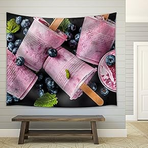 Summer Desserts. Vegan Food. Frozen Drinks, Smoothies - Fabric Wall Tapestry Home Decor - 51x60 inches