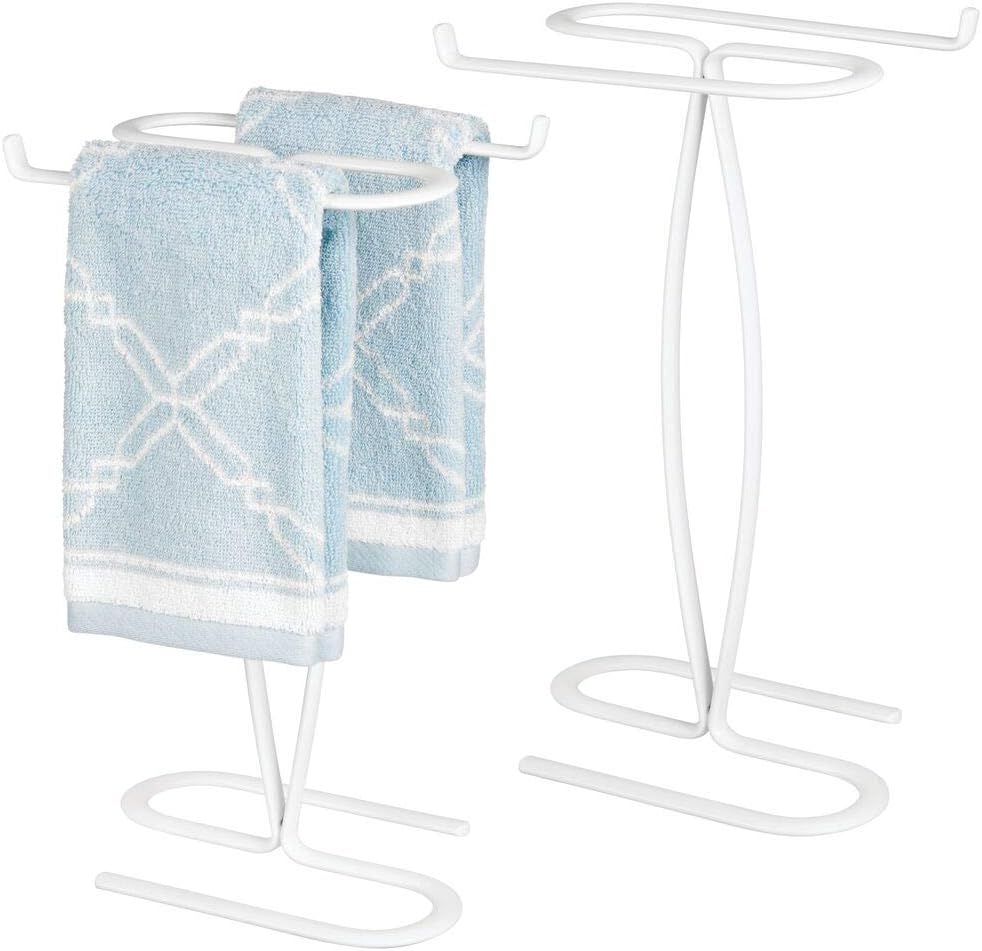 mDesign Decorative Modern Metal Fingertip, Hand Towel