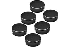 SOLUTEK Footswitch Topper Guitar Pedal Button Caps with 3 Set Screws and Protective Fitting Increasing Accuracy,Comfort for Common Switches diameter of 3/8"| SOLUTEK BUTTONS V1 Skirt-less 6Pcs Black