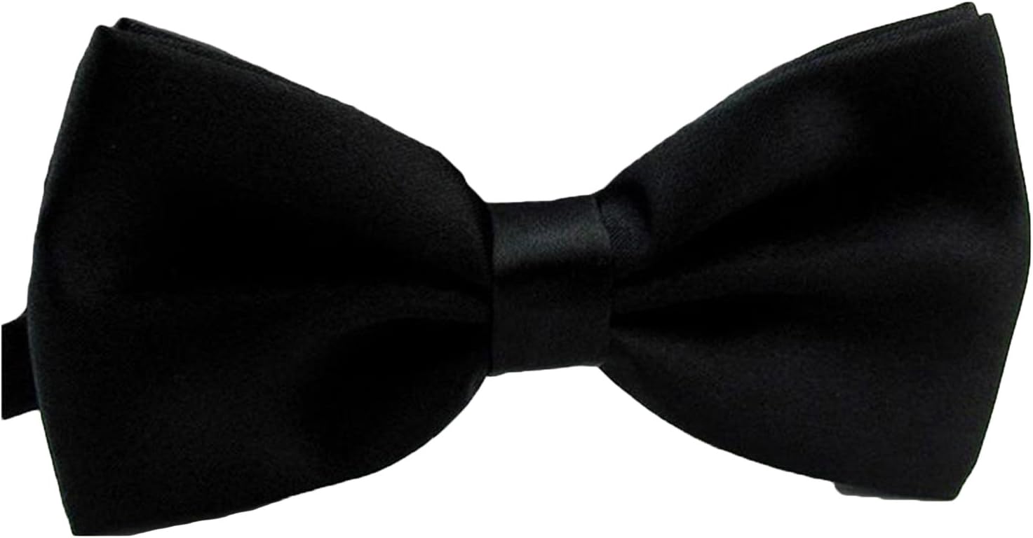 QYdress Men Bow Tie Adjustable Length Wedding Male Fashion Boys Satin Bowties