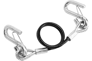 SHYEKYO S Hook Safety Cable, Good Tensile Strength 3500lbs Capacity Safety Spring Type Coiled Safety Cable Convenient Storage for Trailer Towing RV