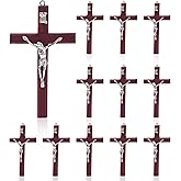 SHAOQINLIN 12 Pieces Crucifix Wall Cross, 4.7 Inch Wooden Wall Hanging Cross Wall Decor Home Decor