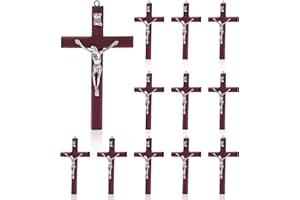 SHAOQINLIN 12 Pieces Crucifix Wall Cross, 4.7 Inch Wooden Wall Hanging Cross Wall Decor Home Decor