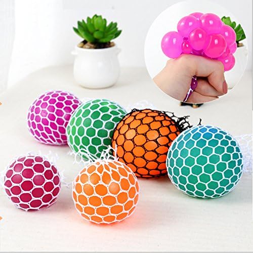 Novelty Mesh Squishy Ball for Anti Stress Squeeze Grape Ball Relieve Pressure Ball Toy with Random Color - 1 PCS (Crystal Color)