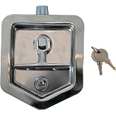 Buyers Products L8816 Folding T-Handle Latch &ndash; Stainless Steel Lock for Truck Tool Box, Trailer Tool Box, Cabinets, Storage Chests &ndash; Adjustable Cam, Water-Tight, Heavy-Duty Door Lock, Includes Key Set