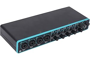 ZASCHMOY Professional Sound Interface 4 In 4 Out 192kHz High Fidelity XLR TSR TS Port USB Sound Card for Recording & Podcasti