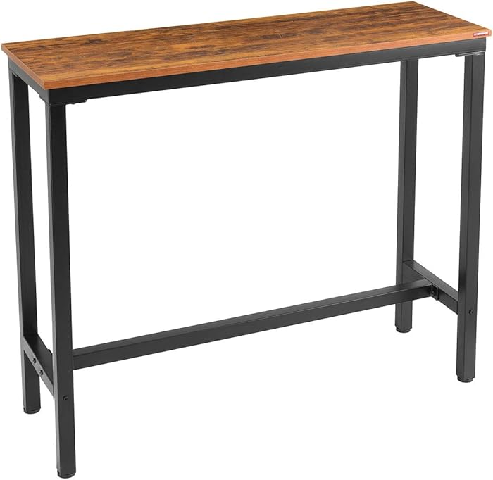 Mr IRONSTONE Bar Table 47” Pub Dining Height Table Bistro Table with Vintage Textured Top (Indoor USE ONLY)