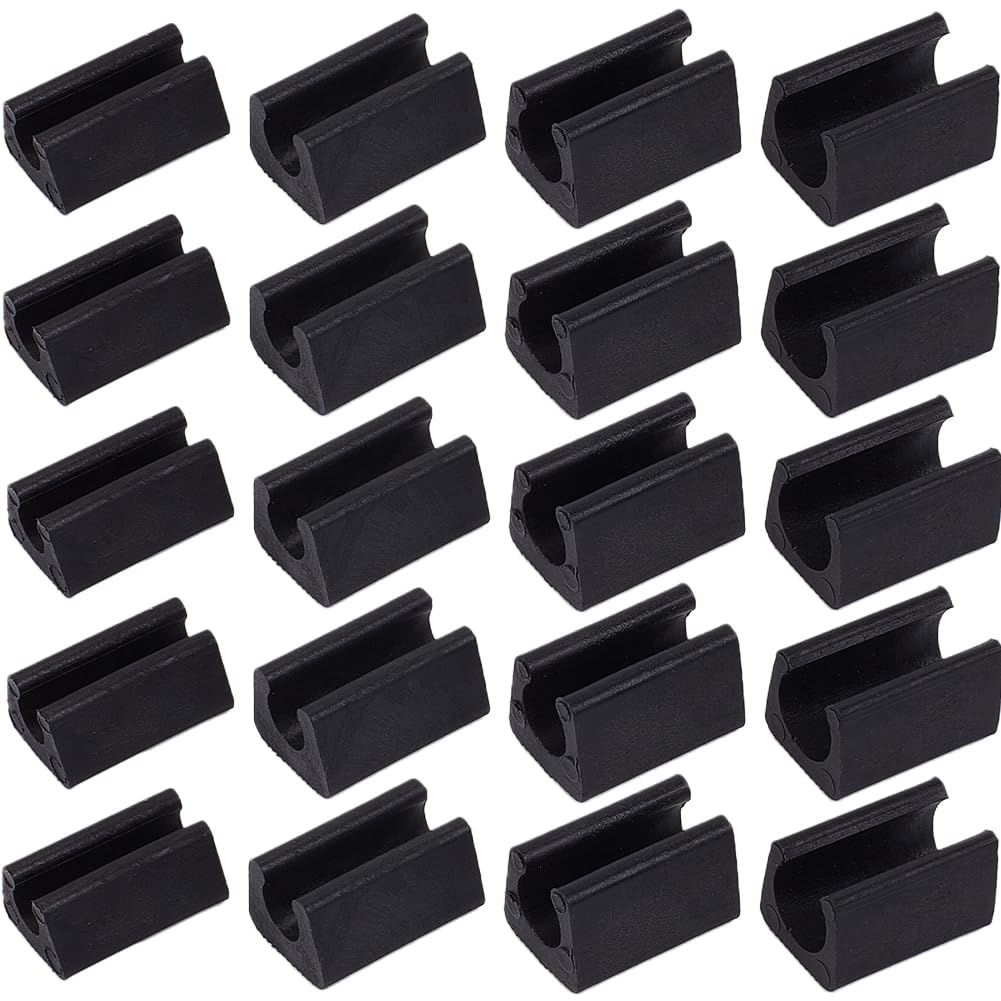 GORGECRAFT 40Pcs 4 Sizes Chair Legs Protectors Rectangle Shape Chair Legs Clips Cover Plastic Furniture Foot Floor Glides Tubing Caps Protector Black Non-slip U Shaped Floor Glides Tubing Caps Covers