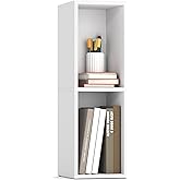 VASAGLE Custos Collection - Bookshelf, 2-Tier Bookcase, Book Shelf, Open Storage Shelf, 9.4 x 7.9 x 25.2 Inches, for Living Room, Home Office, Dining Room, Cloud White ULBC522W01