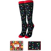 Christmas Gifts - Light Knee High Socks Unisex for 2-18 Years Old Kids, Teens and Adults