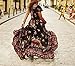 R.Vivimos Women's Summer Vintage Floral Print Deep V Neck High Low Long Dresses (Large,Black)