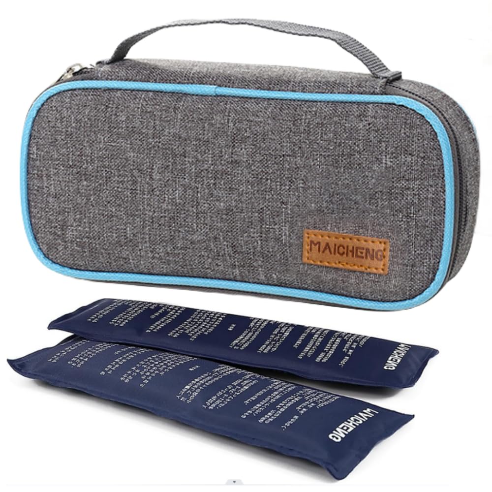 zCloud Insulin Cooler Travel Case - Oxford Medicla Cooler Portable Ice Bag for Insulin Pen and Medicine Cool Storage with 2 Cooling Ice Packs