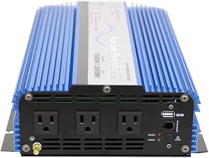 AIMS Power PWRI150012120S Pure Sine Inverter, 1500W Continuous Power, 12V DC Input, Short Circuit Protection