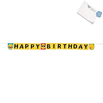 Amazon Com Bargain World Emoji Birthday Pennant Banner With