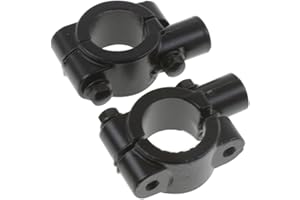 Motorcycle Group 1" 25mm Motorcycle HandleBar 10mm Mirror Thread Mount Holder Clamp Adaptor Black