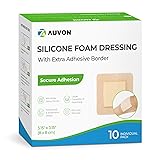 AUVON Silicone Foam Dressing with Large Adhesive