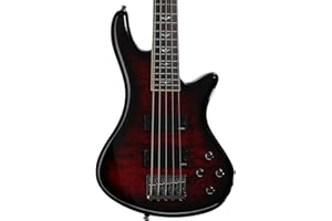 Schecter Stiletto Extreme-5 Bass Guitar, Black Cherry