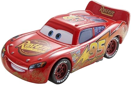 Cars Diecast Mc Queen with Tar and Dirt Dust, Multi Color