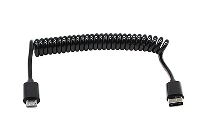 CERRXIAN 3-FT USB Typ C Buchse auf Micro USB 2.0 Stecker Federdraht. Kann zur Datenübertragung und zum Aufladen verwendet wer