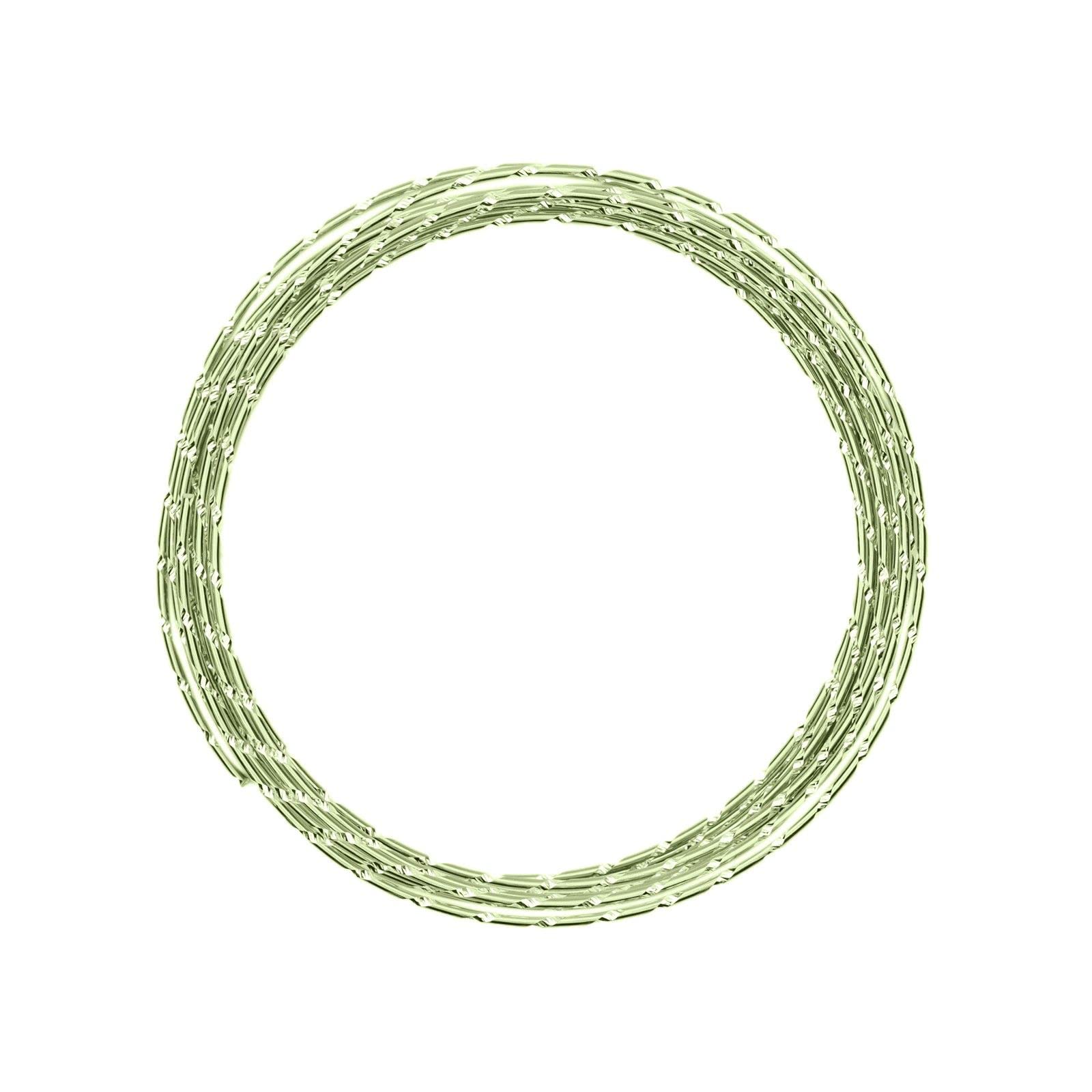 Vaessen Creative Aluminium Craft Wire Diamond Cut 16.4 ft (5 m) x 0.08" (2 mm) Apple Green - Flexible Metallic Wire for Crafting, Flower Arranging, Jewellery Making and Modelling — image 1