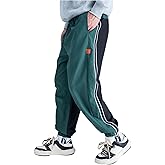 OYOANGLE Men's Y2K Contrast Piping Drawstring Sweatpants Drawstring Letter Pockets Streetwear Pants Casual Lounge Trousers