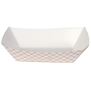Dixie 2 Lb Polycoated Paper Food Tray by GP PRO (Georgia-Pacific), Kant Leek, Red Plaid, RP2008, 1,000 Count (250 Trays Per Pack, 4 Packs Per Case)