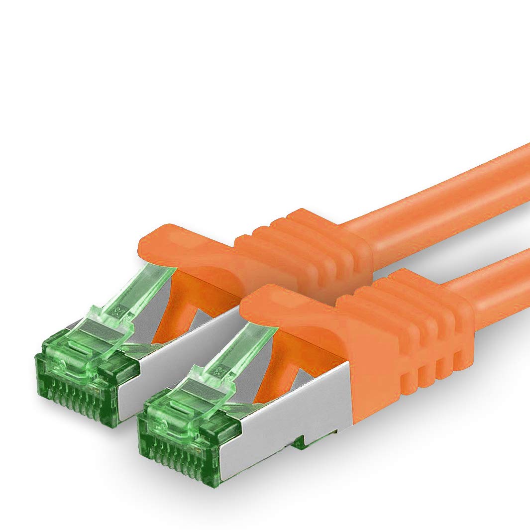 1aTTack.de 3 M Cat.7 Network Cable 1 Piece Cat7 Patch Cable Lan Cable Ethernet RJ45 10 Gbit/s (All Internet Speeds) Orange 3 Meters