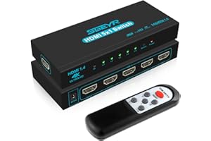 HDMI Switch SGEYR 5x1 HDMI Switcher 5 in 1 Out HDMI Selector 5 Port Box with IR Remote Control HDMI 1.4 HDCP 1.4 Support 4K@30Hz Ultra HD 3D 2160P 1080P