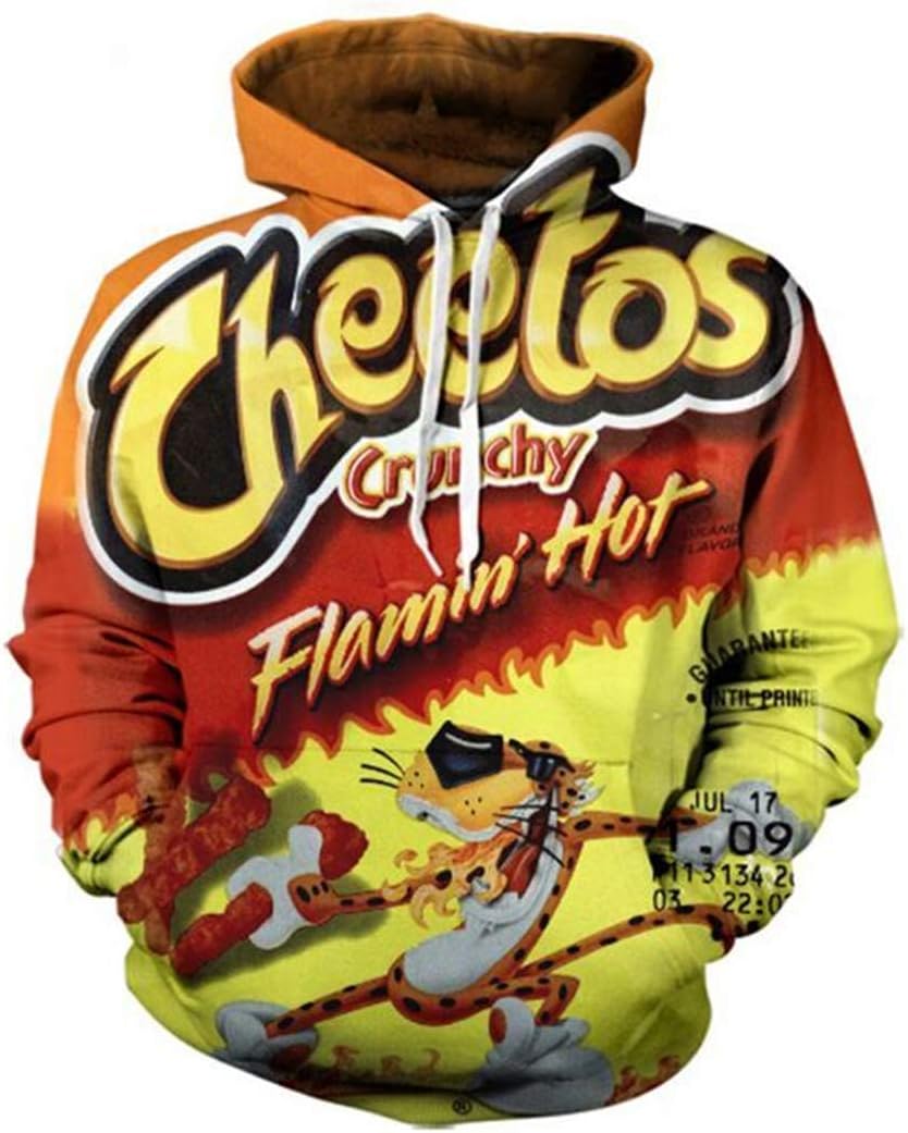Cheetos 3D Hoodies Men Women Long Sleeve Pullover Sweatshirt Casual All Over Printed Tracksuit