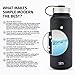 Simple Modern 40oz Water Bottle, Insulated Reusable Wide Mouth Stainless Steel Metal Flask with Handle Lid, Midnight Black