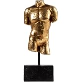 Guichifun Male Bust Statue Gold Resin Sculpture Home Decor | Figure Decoration, Modern Decorative, Christmas Birthday Gifts for Men&amp;Women, 3 X 1.5 X 8.5 Inch