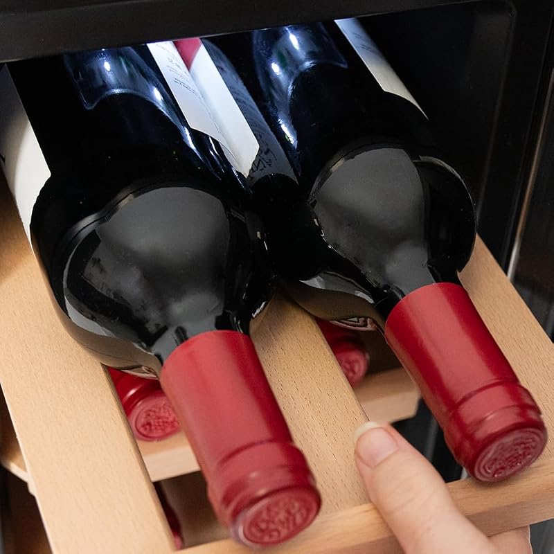 Enoteca 8 bottiglie Bolero GrandSommelier 830 CoolWood, Termoelettrica, Basso livello sonoro e alte prestazioni, Temperatura regolabile: 8-18 °C, Pannello di controllo touch, Display,