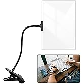 5X Magnifying Glass with Clip for Reading, 10x6 inch Large Full Page Magnifier with Clamp Adjustable Flexible Gooseneck, Clip on Magnifying Glass for Daily Hobbies, Painting, Crafts, Embroidery