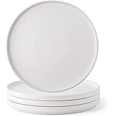 AmorArc Ceramic Dinner Salad Plates Set of 4, 8.5 Inch Reactive Matte Glaze Dish Set, Dessert, Salad, Appetizer, Small Dinner Plate, Microwave, Dishwasher Safe,Scratch Resistant,Matte White