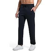 AbleTree Men's Heavyweight Sweatpants 28-29" Inseam Short Length, Cotton Stretch Casual Lounge Pants for Fall Winter