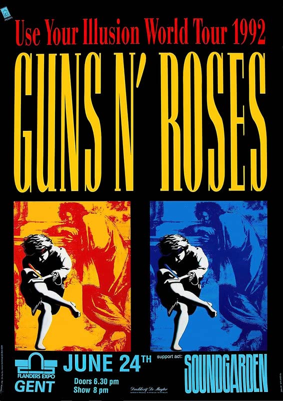 guns n roses 3 Retro Vintage Rock Concert Gig Poster Wall Art A3