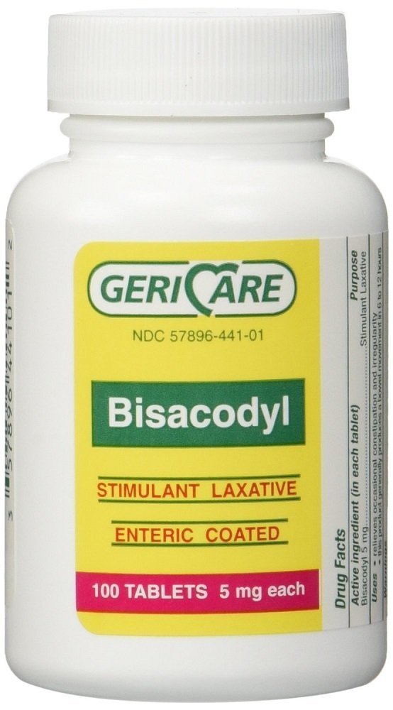 Bisacodyl stimulant-type laxative 100 Tablets, 5 Mg Each (4 Pack)