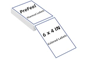 PreFeel Direct Thermal Labels, 100 Sheets 4 x 6 Shipping Labels, Strong Adhesive Blue Border Colored Label for Mailing, Packing, Thermal Printer Paper Compatible