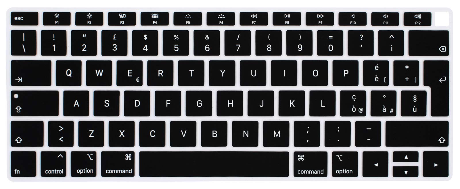 MMDW Italian Language Keyboard Cover Compatible with MacBook Air 2018 Release 13.3 inch A1932 with Retina Display and Touch ID Silicone Soft Protector,European Version