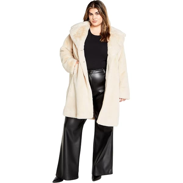 Masseys Flared Faux Fur Coat for Women Soft Interior Lining for