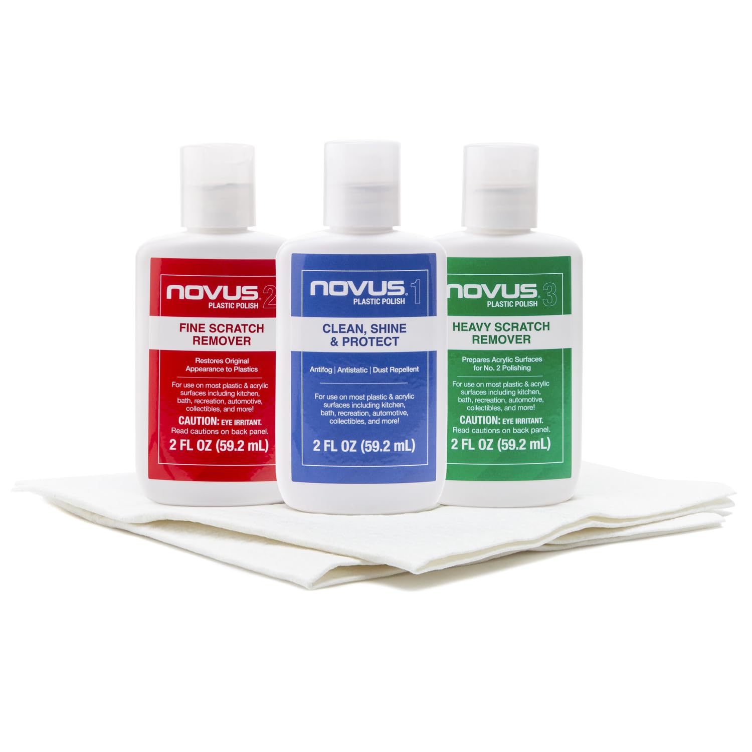 Novus Plastic Polish Kit 1&2 x 59,20 ml (2 once) + 4 wipes
