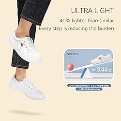 STQ White Slip On Sneakers for Women Low Top